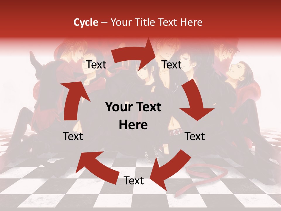 A Group Of People Sitting On Top Of A Checkered Floor PowerPoint Template