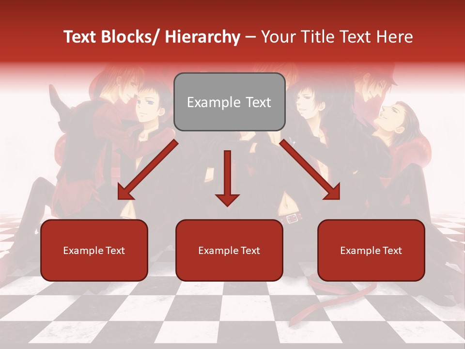 A Group Of People Sitting On Top Of A Checkered Floor PowerPoint Template