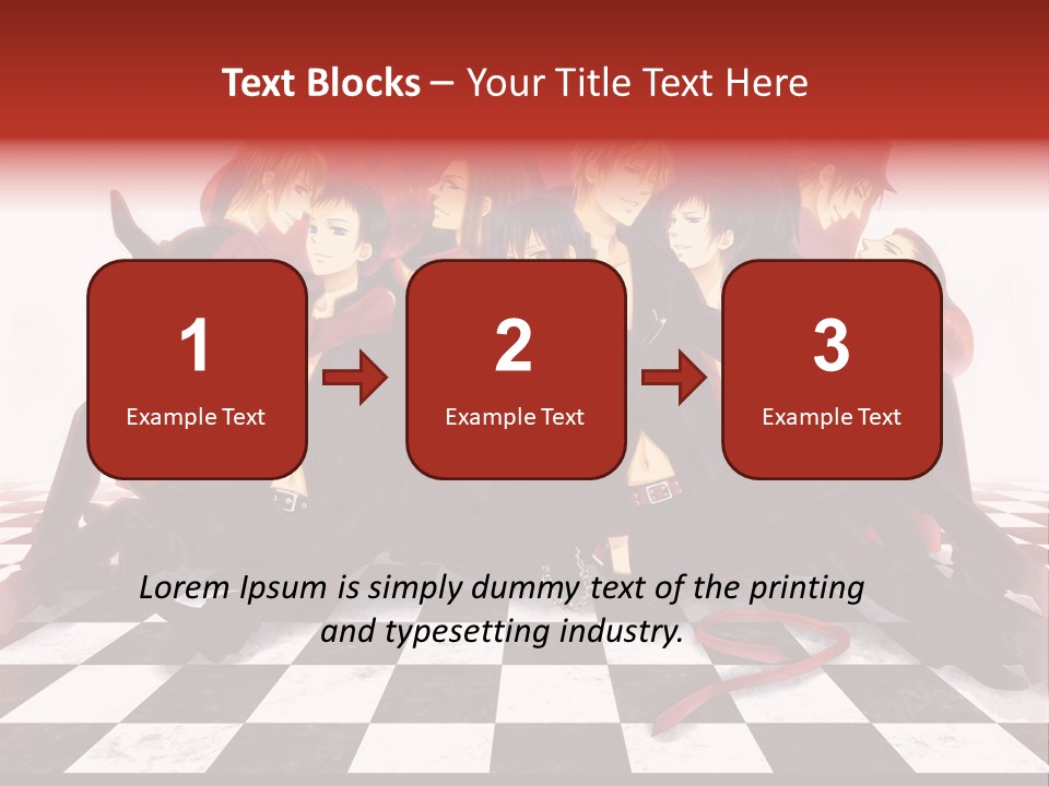 A Group Of People Sitting On Top Of A Checkered Floor PowerPoint Template