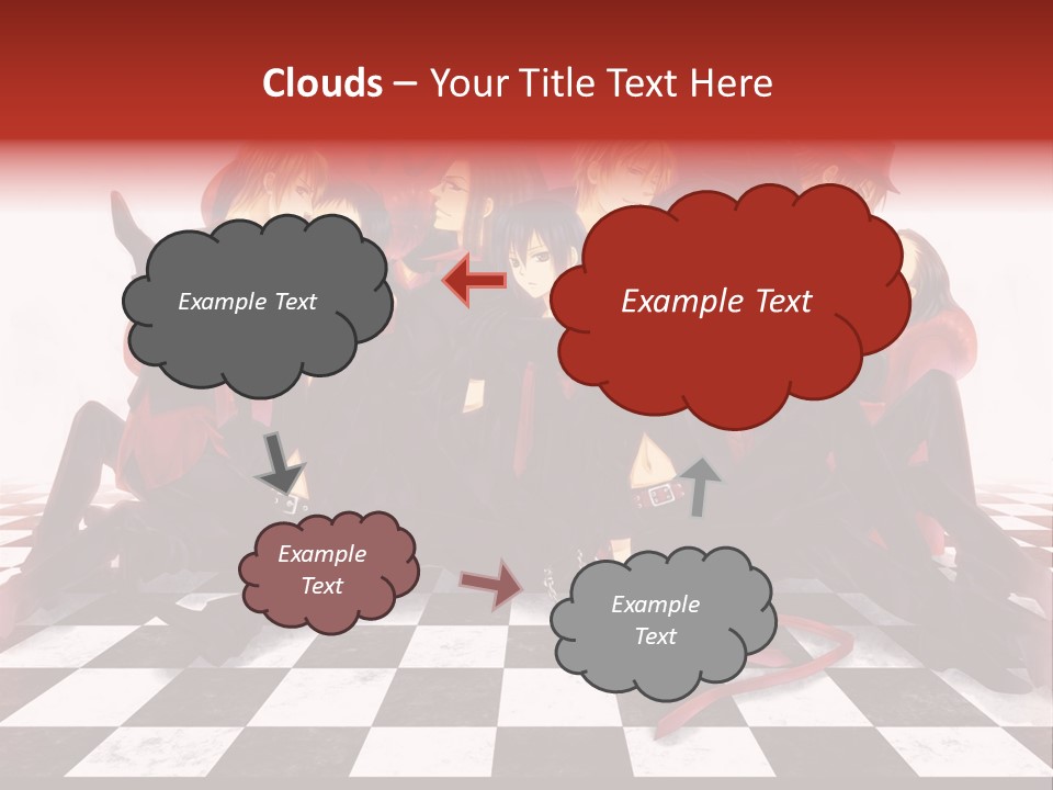 A Group Of People Sitting On Top Of A Checkered Floor PowerPoint Template