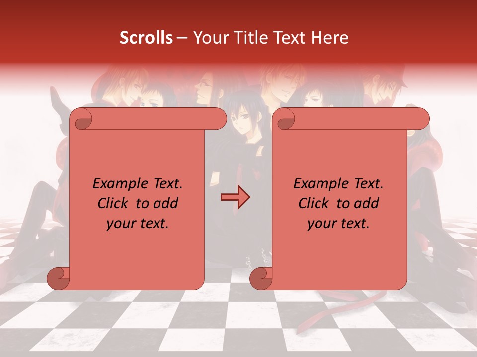 A Group Of People Sitting On Top Of A Checkered Floor PowerPoint Template