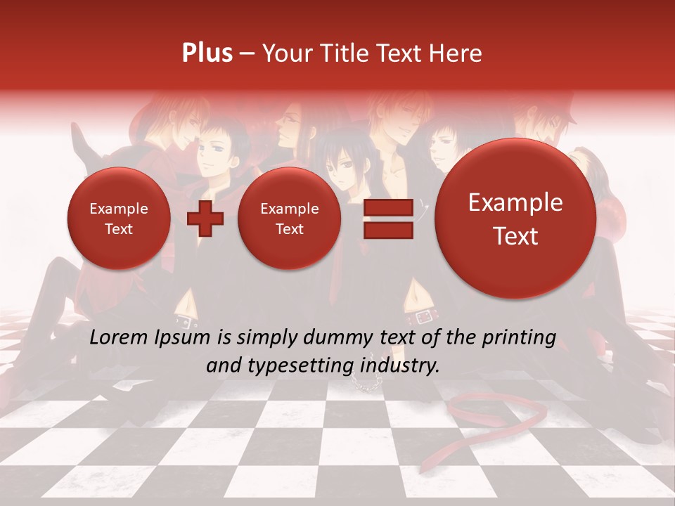 A Group Of People Sitting On Top Of A Checkered Floor PowerPoint Template