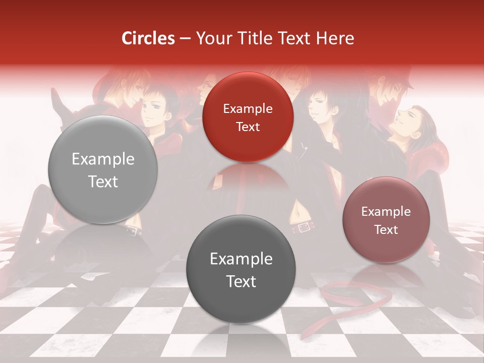 A Group Of People Sitting On Top Of A Checkered Floor PowerPoint Template