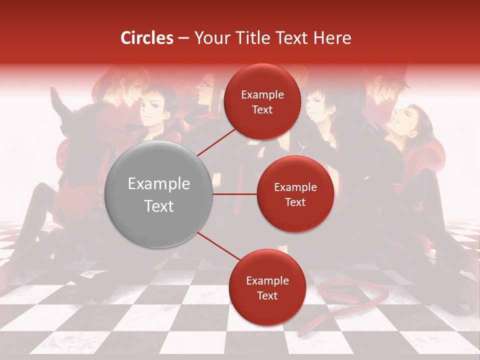 A Group Of People Sitting On Top Of A Checkered Floor PowerPoint Template