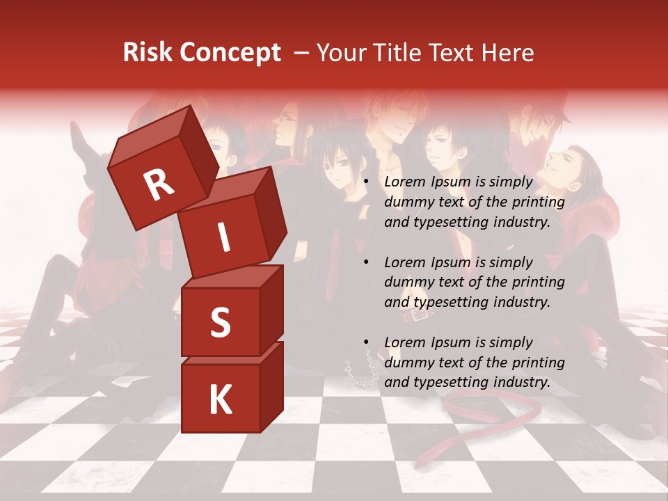 A Group Of People Sitting On Top Of A Checkered Floor PowerPoint Template