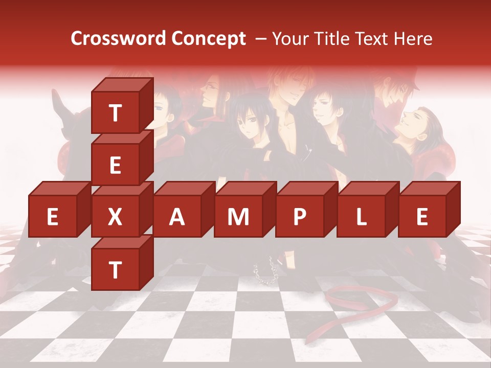A Group Of People Sitting On Top Of A Checkered Floor PowerPoint Template