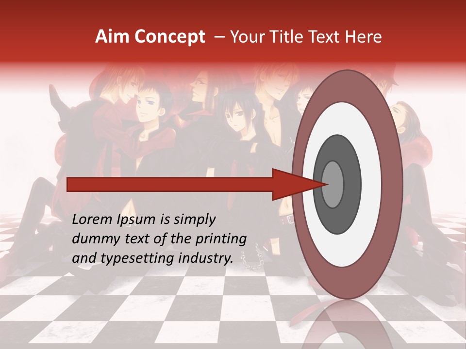 A Group Of People Sitting On Top Of A Checkered Floor PowerPoint Template