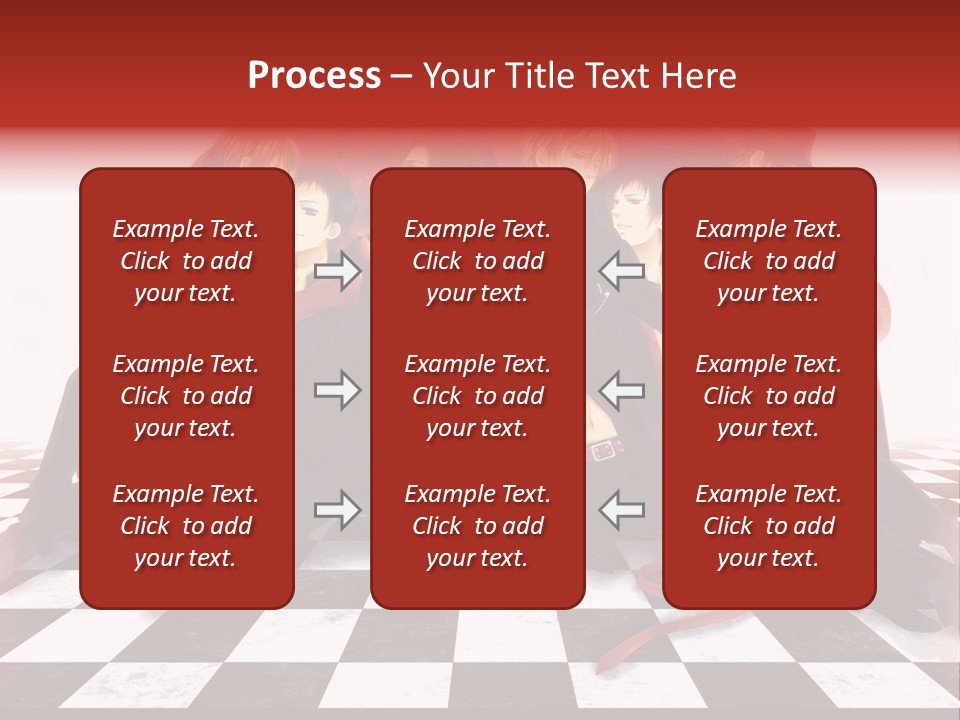 A Group Of People Sitting On Top Of A Checkered Floor PowerPoint Template