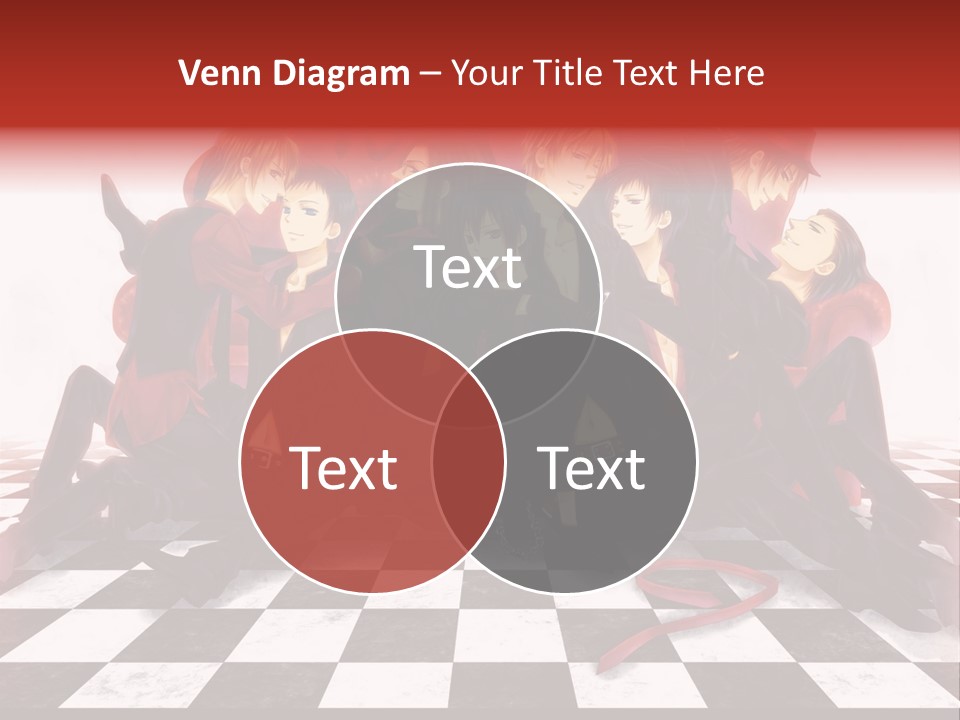 A Group Of People Sitting On Top Of A Checkered Floor PowerPoint Template