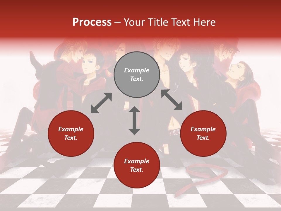 A Group Of People Sitting On Top Of A Checkered Floor PowerPoint Template