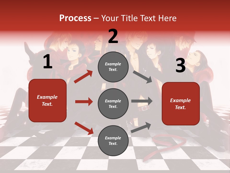A Group Of People Sitting On Top Of A Checkered Floor PowerPoint Template