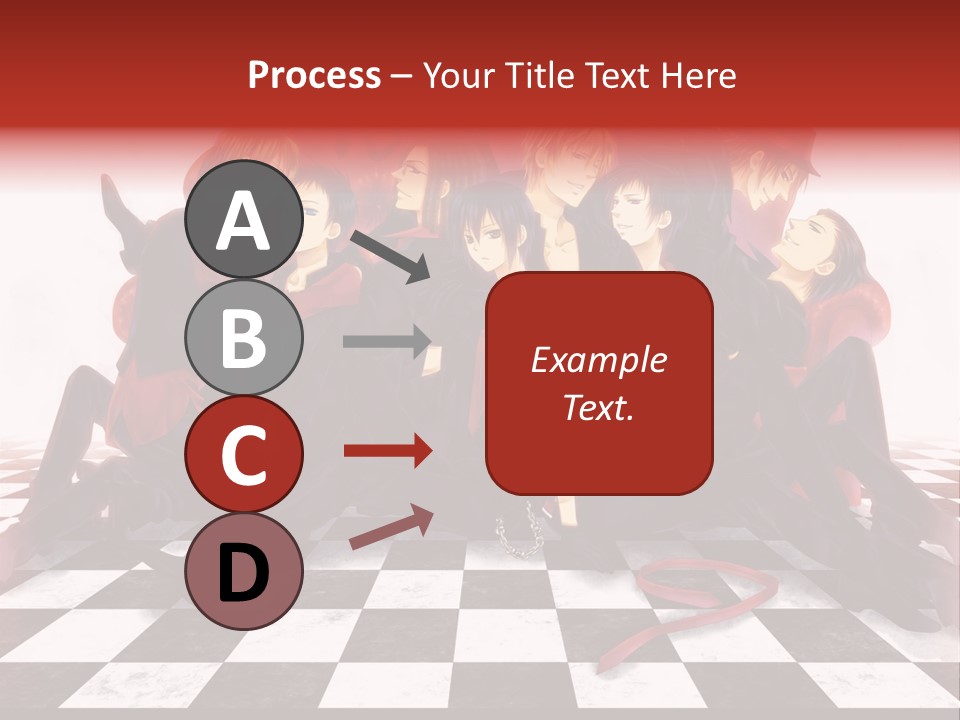 A Group Of People Sitting On Top Of A Checkered Floor PowerPoint Template