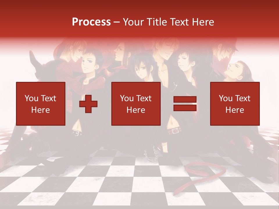 A Group Of People Sitting On Top Of A Checkered Floor PowerPoint Template