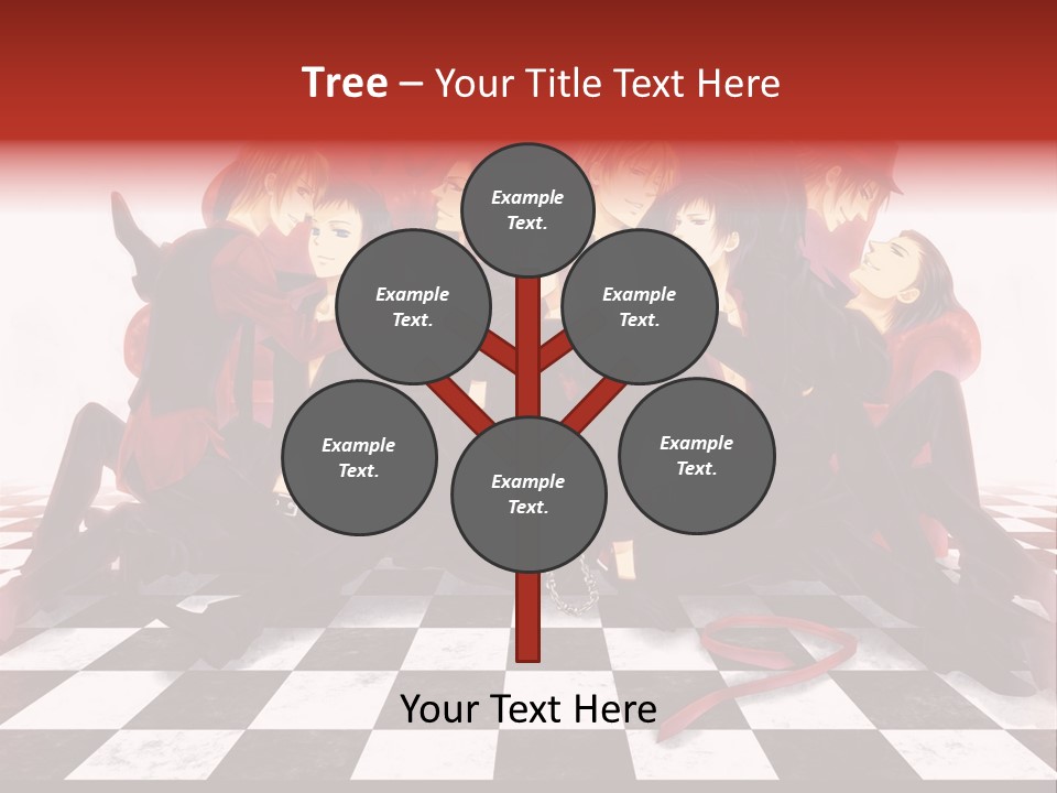 A Group Of People Sitting On Top Of A Checkered Floor PowerPoint Template