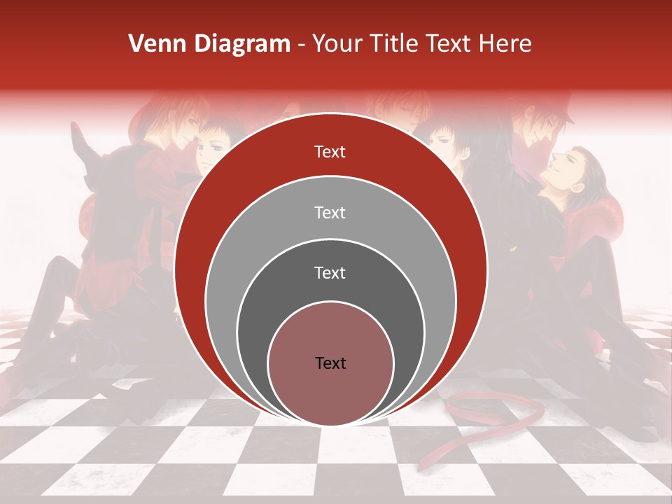 A Group Of People Sitting On Top Of A Checkered Floor PowerPoint Template