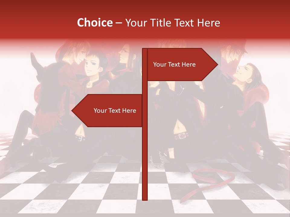 A Group Of People Sitting On Top Of A Checkered Floor PowerPoint Template
