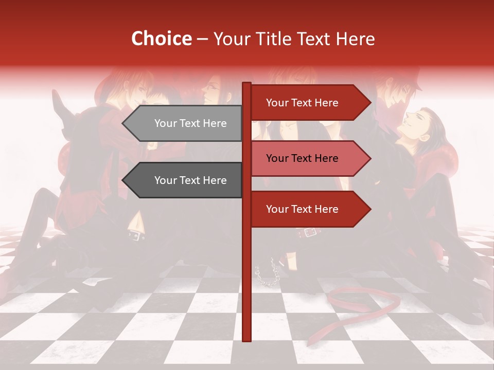 A Group Of People Sitting On Top Of A Checkered Floor PowerPoint Template