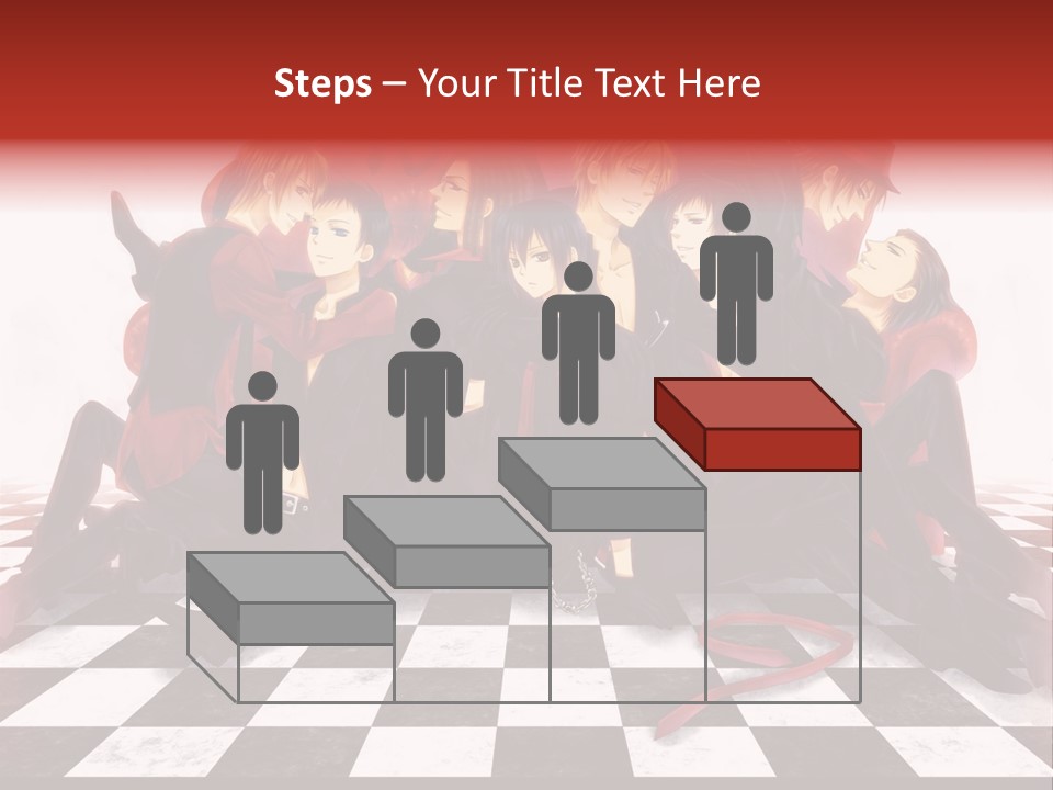 A Group Of People Sitting On Top Of A Checkered Floor PowerPoint Template