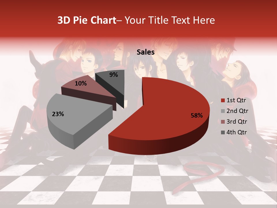 A Group Of People Sitting On Top Of A Checkered Floor PowerPoint Template