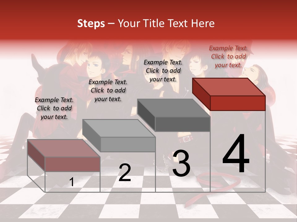 A Group Of People Sitting On Top Of A Checkered Floor PowerPoint Template