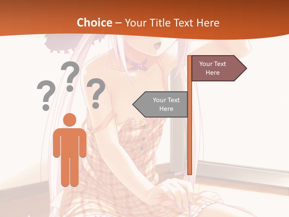 A Woman Sitting On The Floor With A Hat On Her Head PowerPoint Template