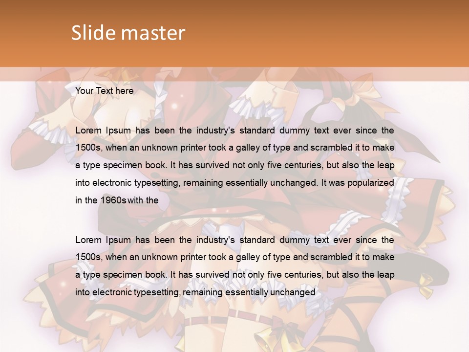 A Woman In A Red Dress With A Horn In Her Hand PowerPoint Template