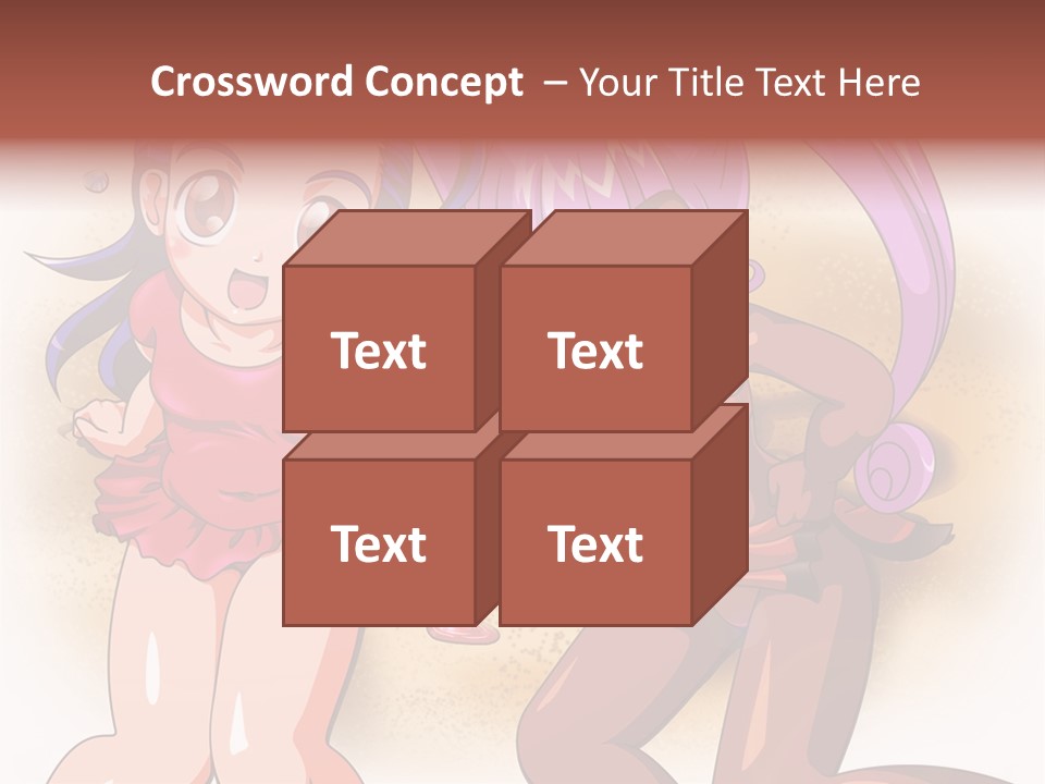 A Couple Of Cartoon Girls Standing Next To Each Other PowerPoint Template