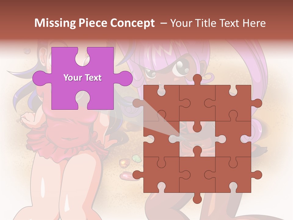 A Couple Of Cartoon Girls Standing Next To Each Other PowerPoint Template