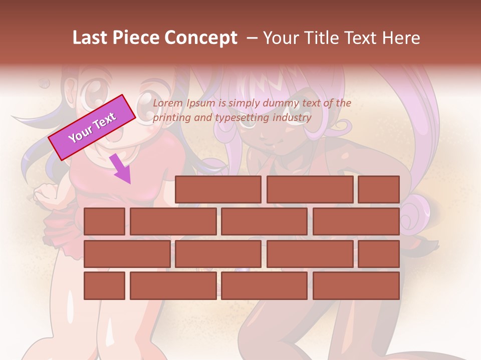 A Couple Of Cartoon Girls Standing Next To Each Other PowerPoint Template