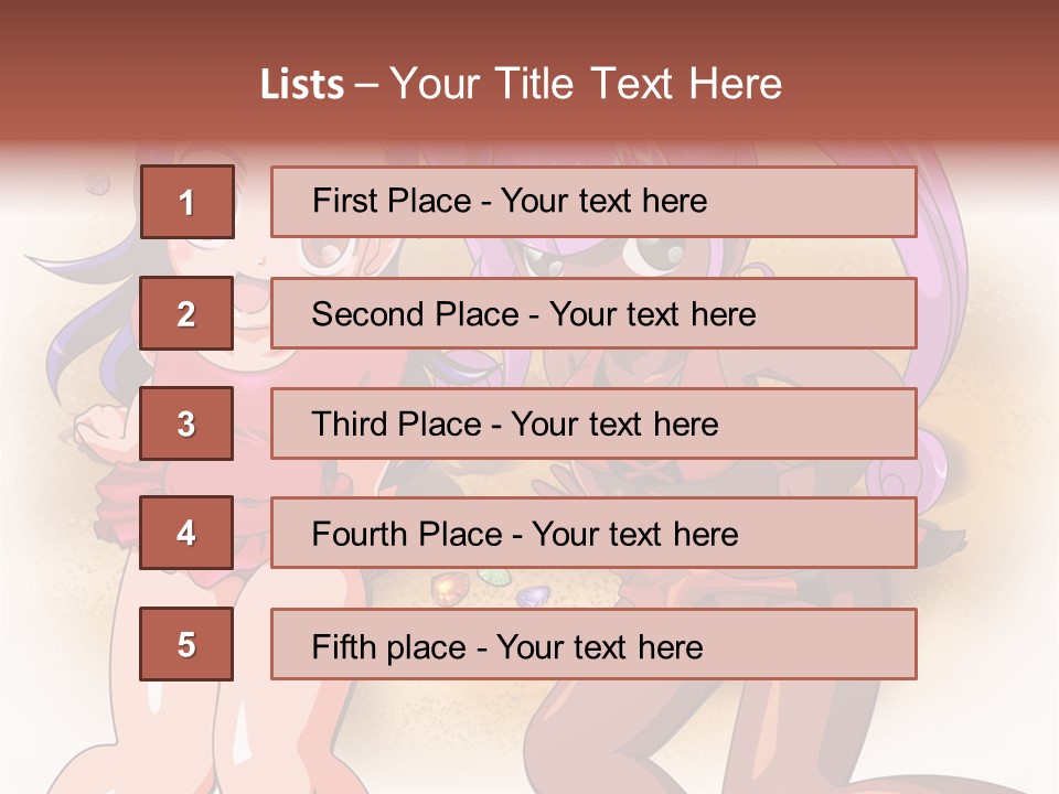 A Couple Of Cartoon Girls Standing Next To Each Other PowerPoint Template