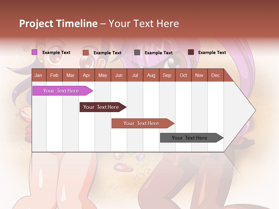 A Couple Of Cartoon Girls Standing Next To Each Other PowerPoint Template