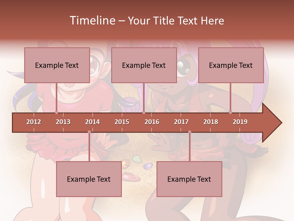 A Couple Of Cartoon Girls Standing Next To Each Other PowerPoint Template