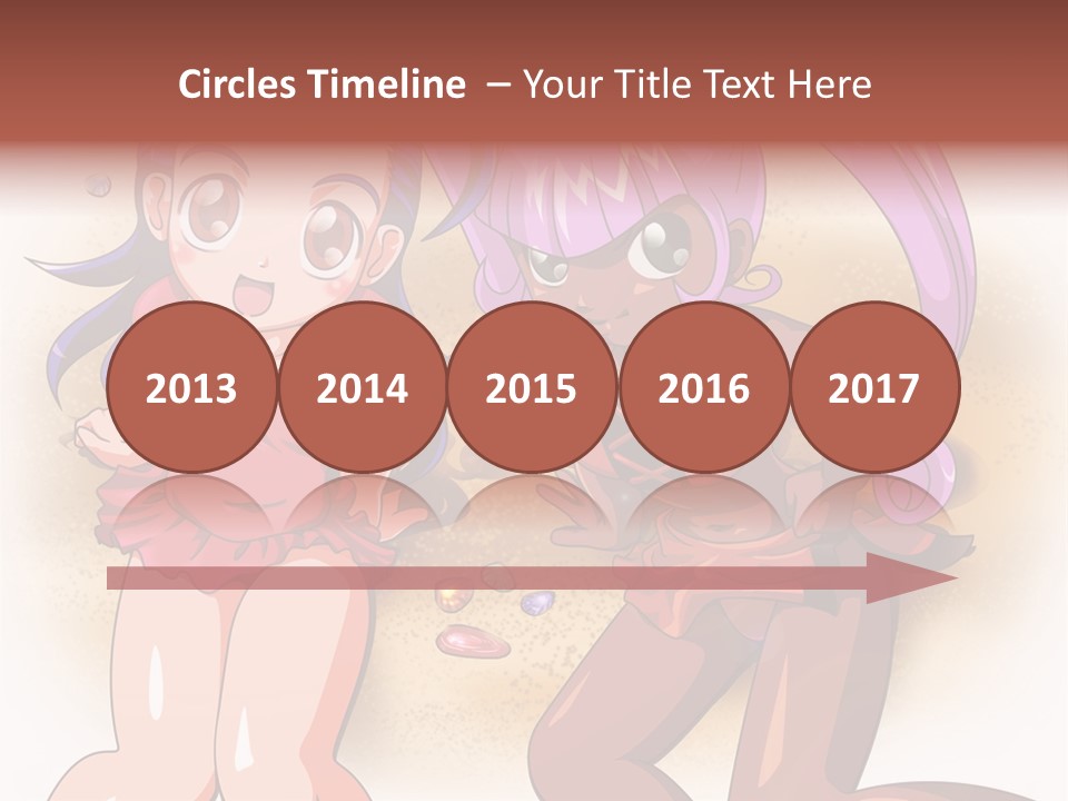 A Couple Of Cartoon Girls Standing Next To Each Other PowerPoint Template