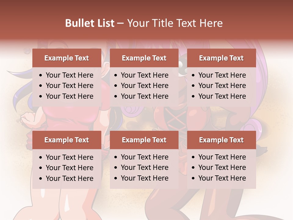 A Couple Of Cartoon Girls Standing Next To Each Other PowerPoint Template