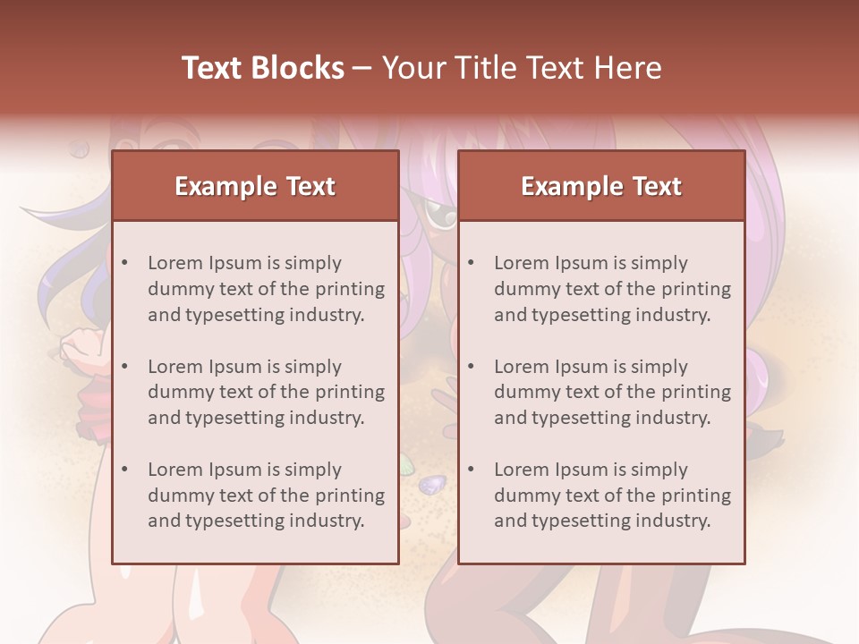 A Couple Of Cartoon Girls Standing Next To Each Other PowerPoint Template