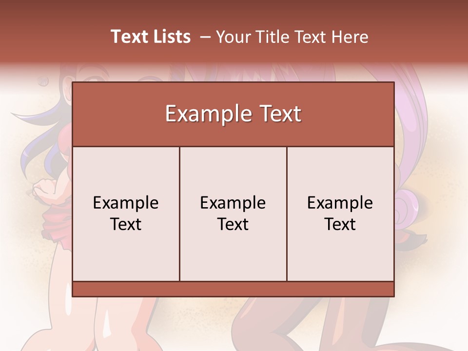 A Couple Of Cartoon Girls Standing Next To Each Other PowerPoint Template
