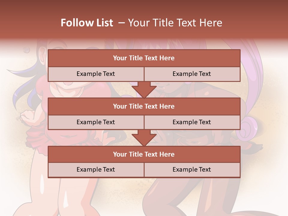A Couple Of Cartoon Girls Standing Next To Each Other PowerPoint Template