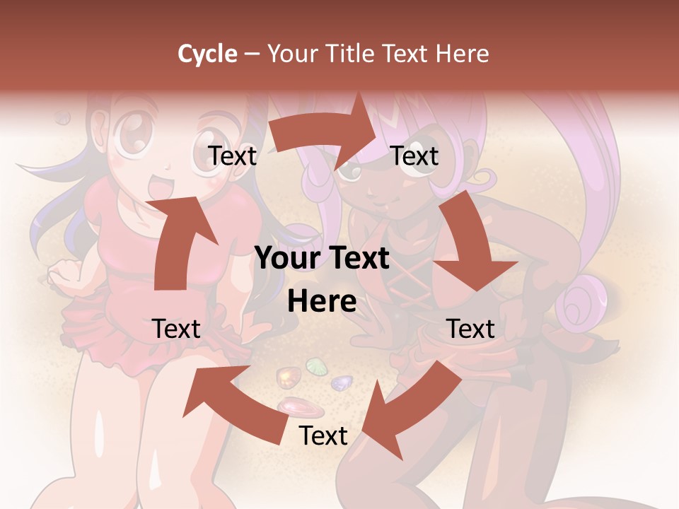 A Couple Of Cartoon Girls Standing Next To Each Other PowerPoint Template