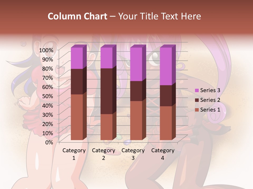 A Couple Of Cartoon Girls Standing Next To Each Other PowerPoint Template