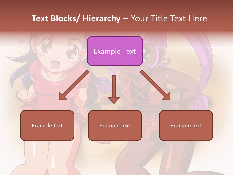 A Couple Of Cartoon Girls Standing Next To Each Other PowerPoint Template