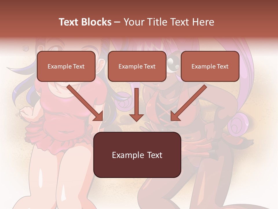 A Couple Of Cartoon Girls Standing Next To Each Other PowerPoint Template
