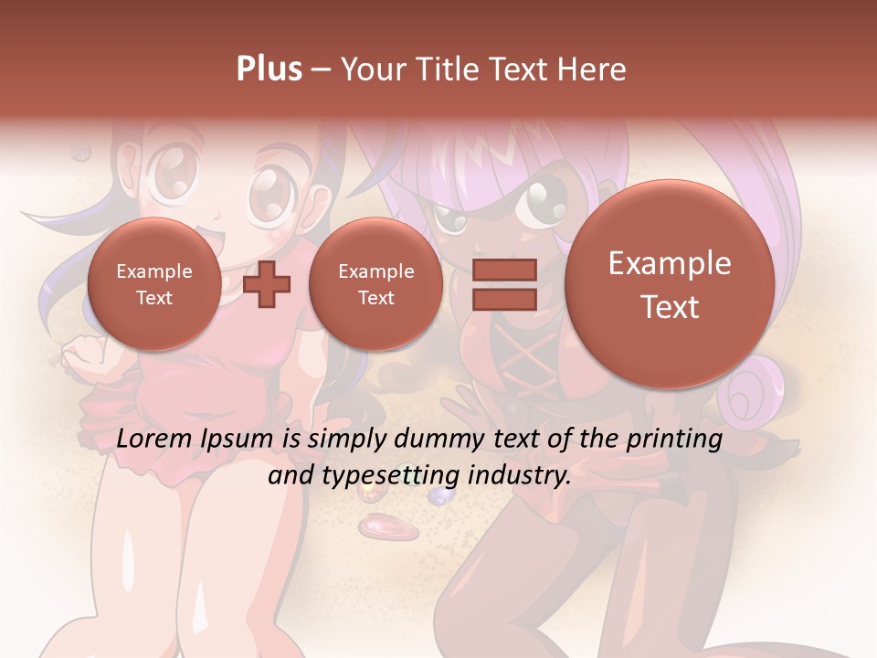 A Couple Of Cartoon Girls Standing Next To Each Other PowerPoint Template
