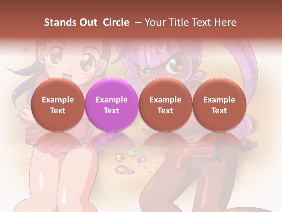 A Couple Of Cartoon Girls Standing Next To Each Other PowerPoint Template