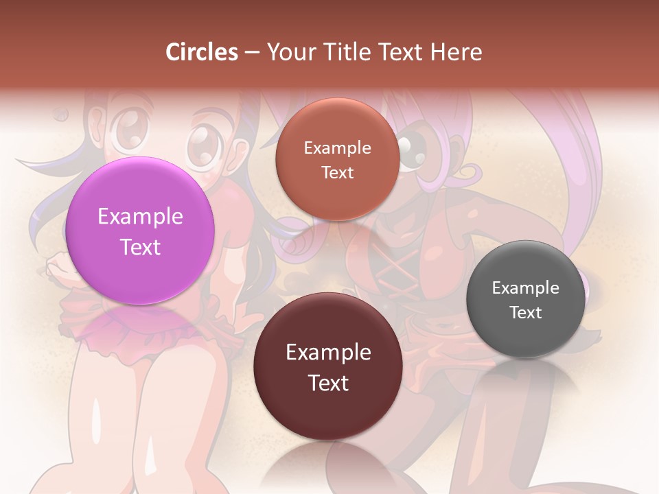 A Couple Of Cartoon Girls Standing Next To Each Other PowerPoint Template