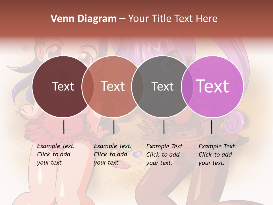 A Couple Of Cartoon Girls Standing Next To Each Other PowerPoint Template