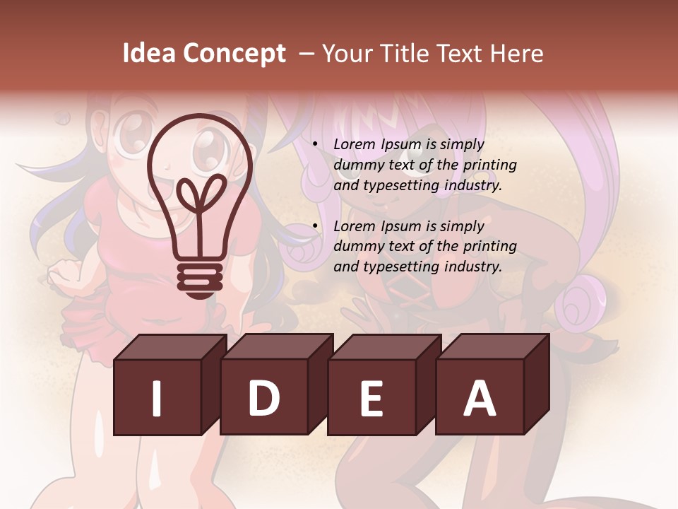 A Couple Of Cartoon Girls Standing Next To Each Other PowerPoint Template