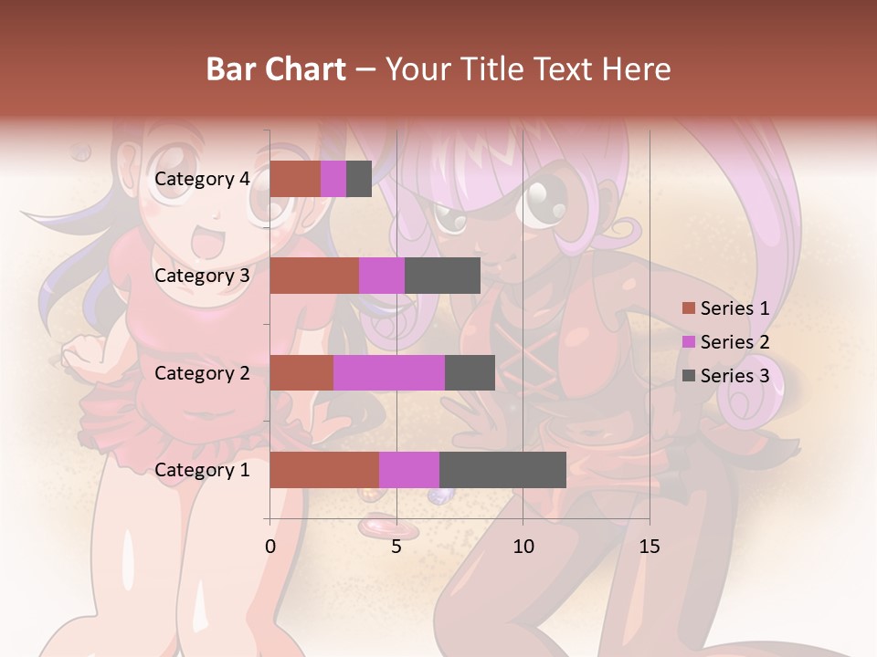 A Couple Of Cartoon Girls Standing Next To Each Other PowerPoint Template