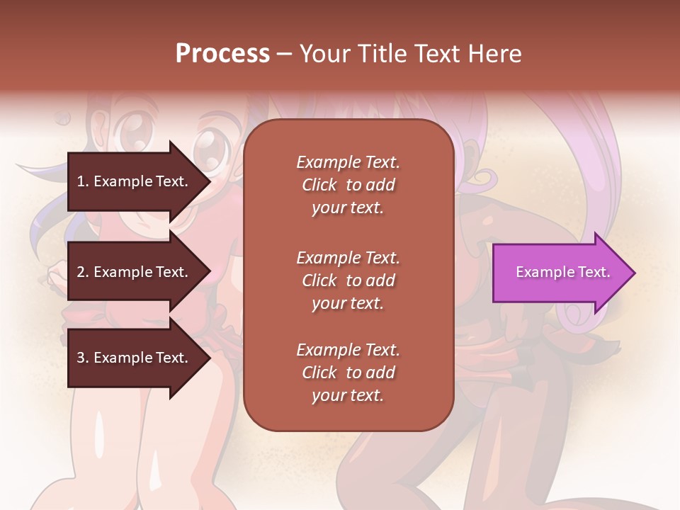 A Couple Of Cartoon Girls Standing Next To Each Other PowerPoint Template
