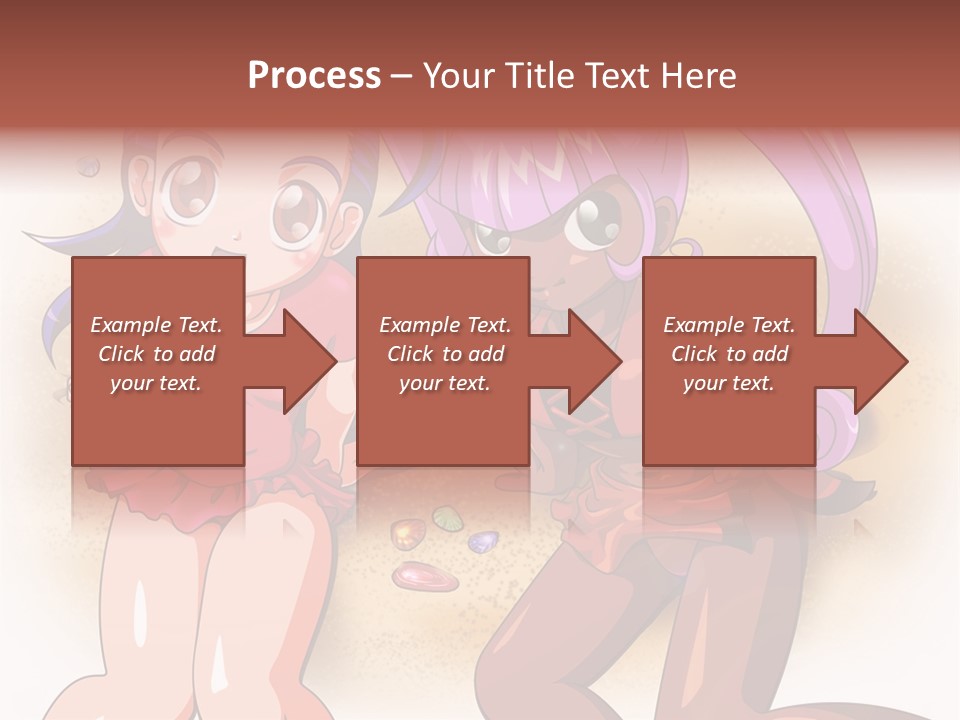 A Couple Of Cartoon Girls Standing Next To Each Other PowerPoint Template