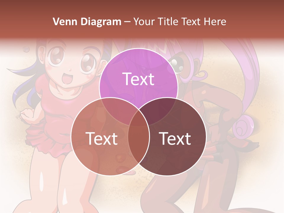 A Couple Of Cartoon Girls Standing Next To Each Other PowerPoint Template